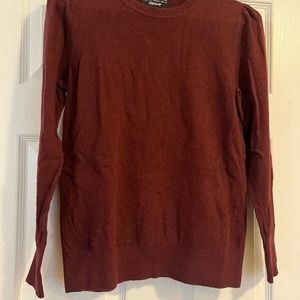 Banana Republic Italian yarn sweater. Has puff sleeves. Burgundy color.